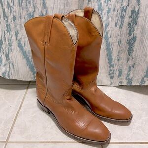 Mens True Vintage Leather Frye Western Boot in Cognac